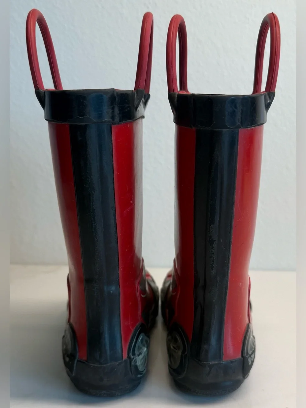 Cat & Jack Red Race Car Rain Boots Toddler Size 7 Waterproof